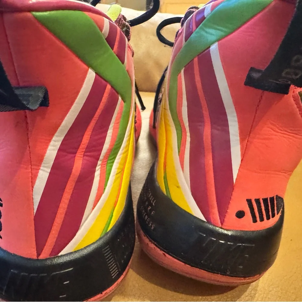 Nike Men’s Library of Bounce basketball pink, black High-Top Sneakers Sz 12 - Picture 7 of 10